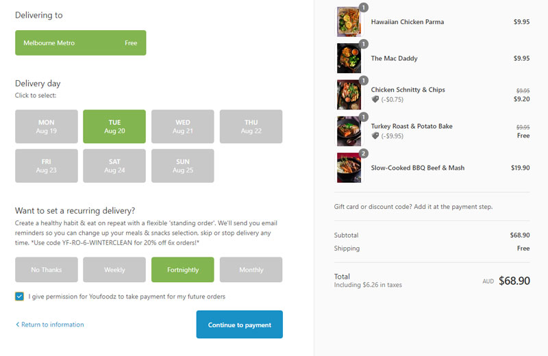 Ordering Youfoodz