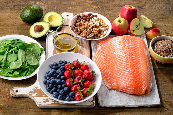 Foods for healthy Heart. Diet eating concept