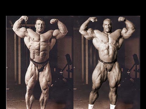 Dorian Yates and Ronnie Coleman on stage